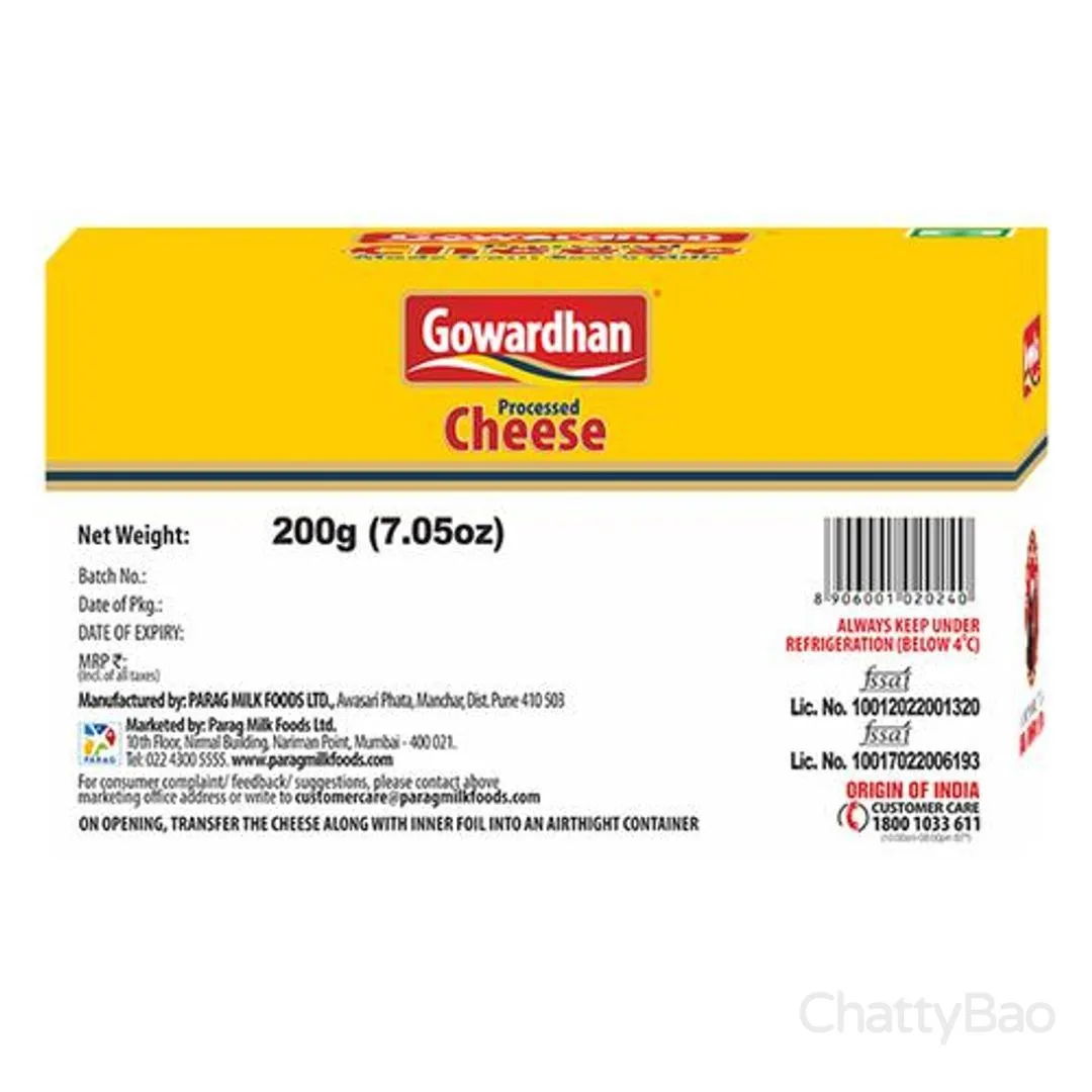 Gowardhan Processed Cheese Block 200 g view 2