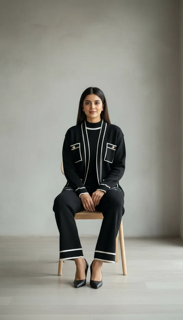 Black Wollen Co-ord Set view 3