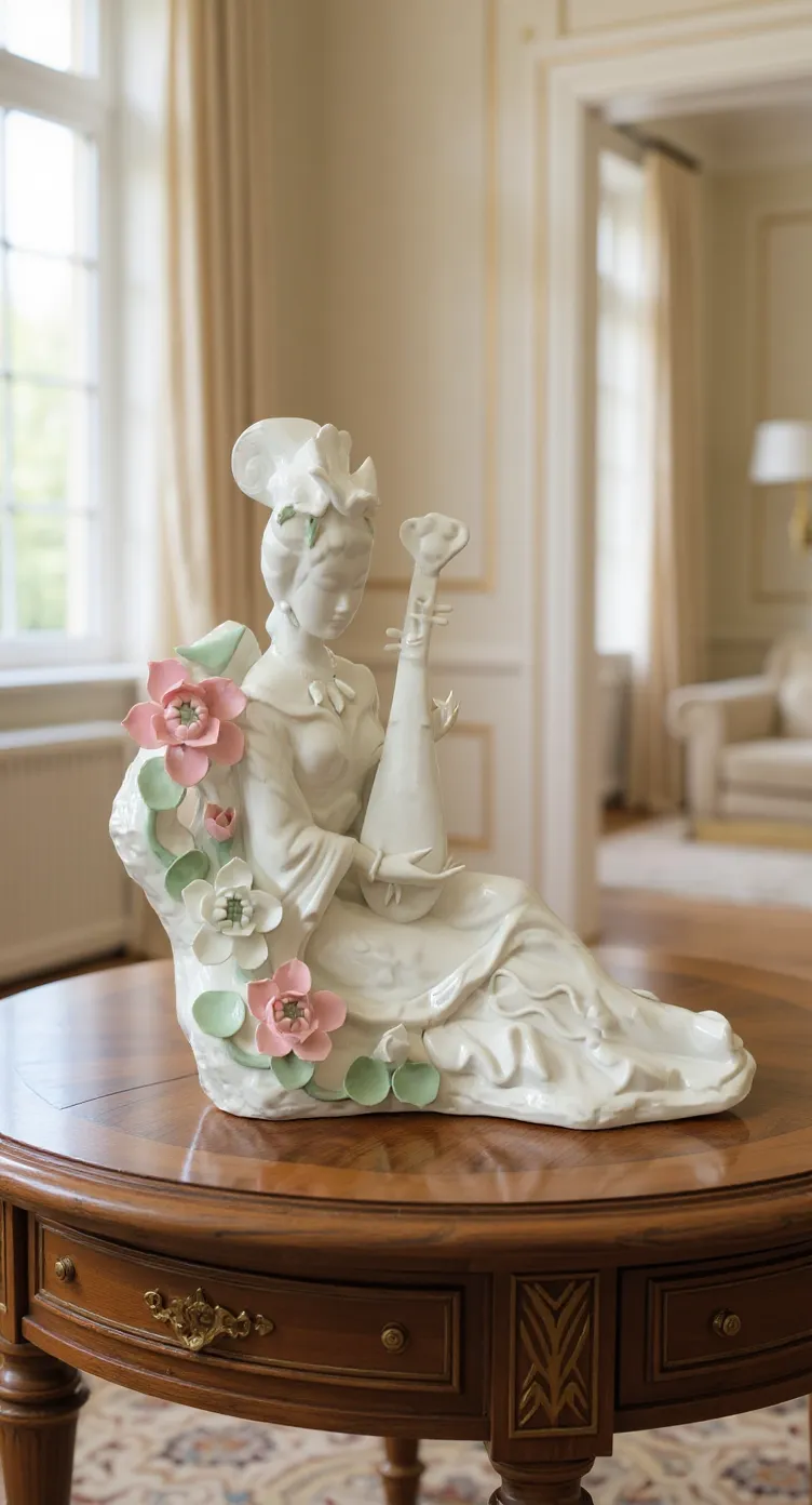 Ceramic Lady Figurine With Musical Instruments view 5