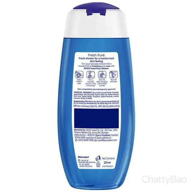 Nivea Fresh Pure Shower Gel 125 ml view 2