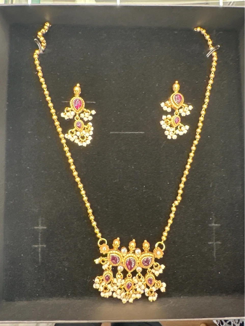 Gold Plated Kundan Necklace Set view 4