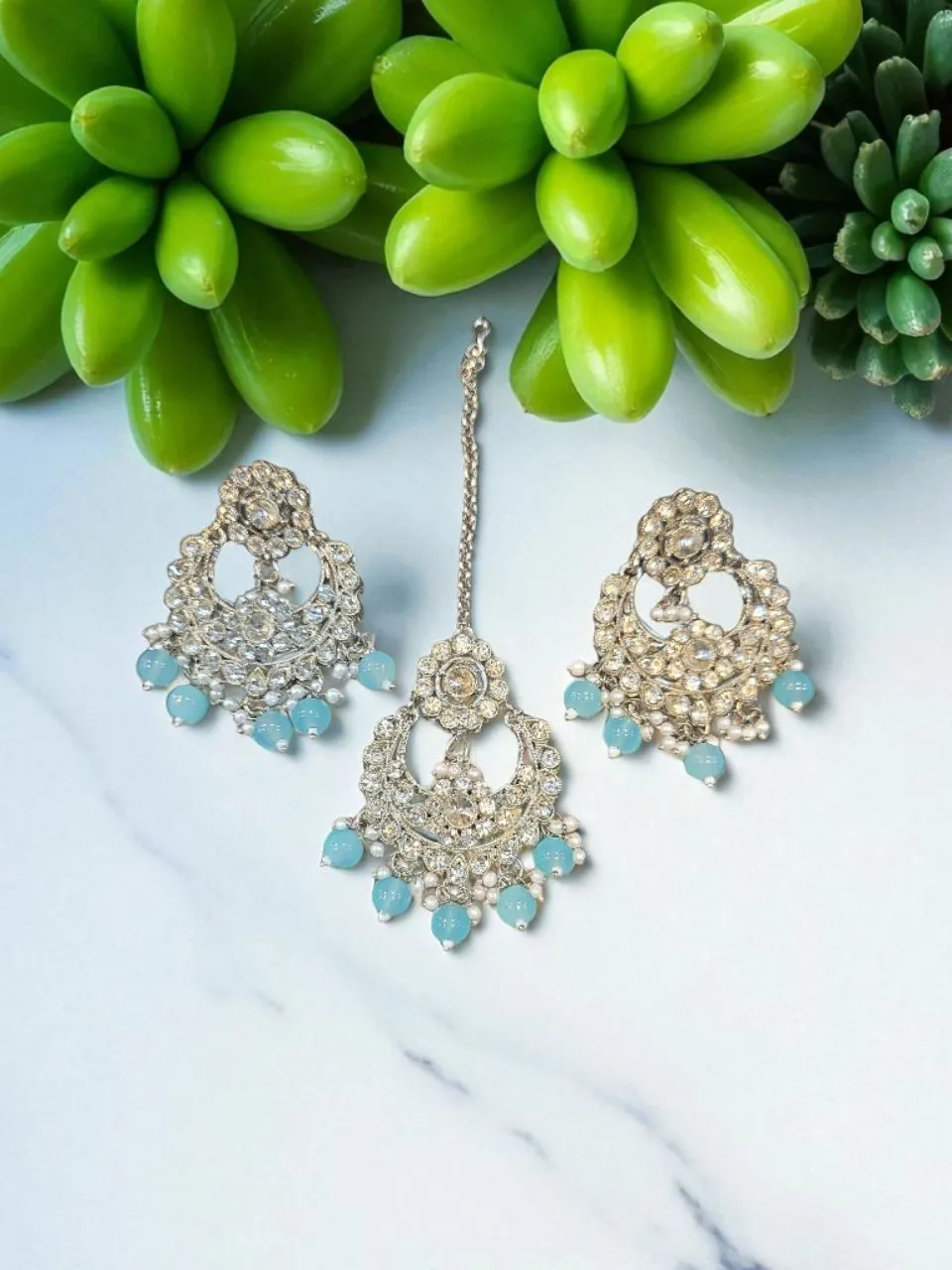 Aqua Crystal Necklace view 4