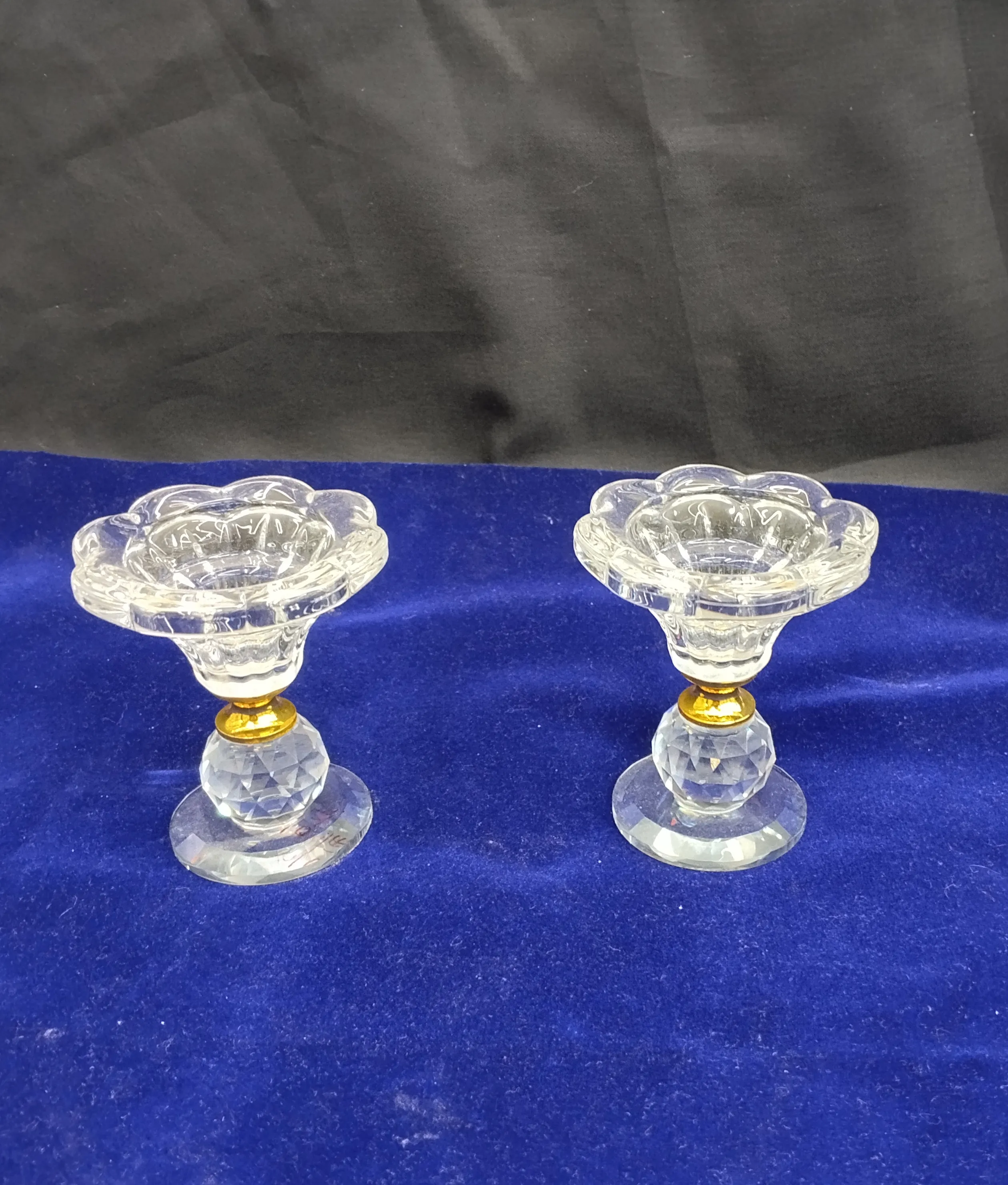 Pair OfGlass Candle Holders view 2