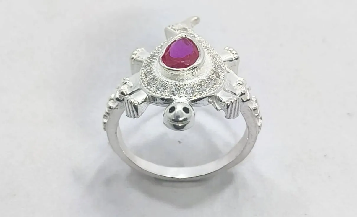 Archvins Pink Gem Silver Ring (AVSR-100) view 3