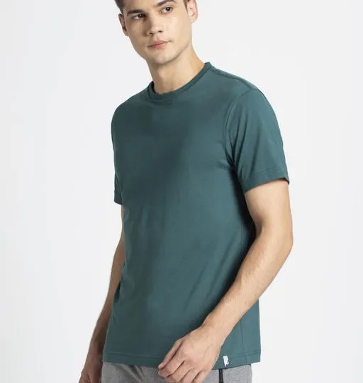 Jockey T-Shirt Round Neck Half Sleeve Pacific Gree view 2