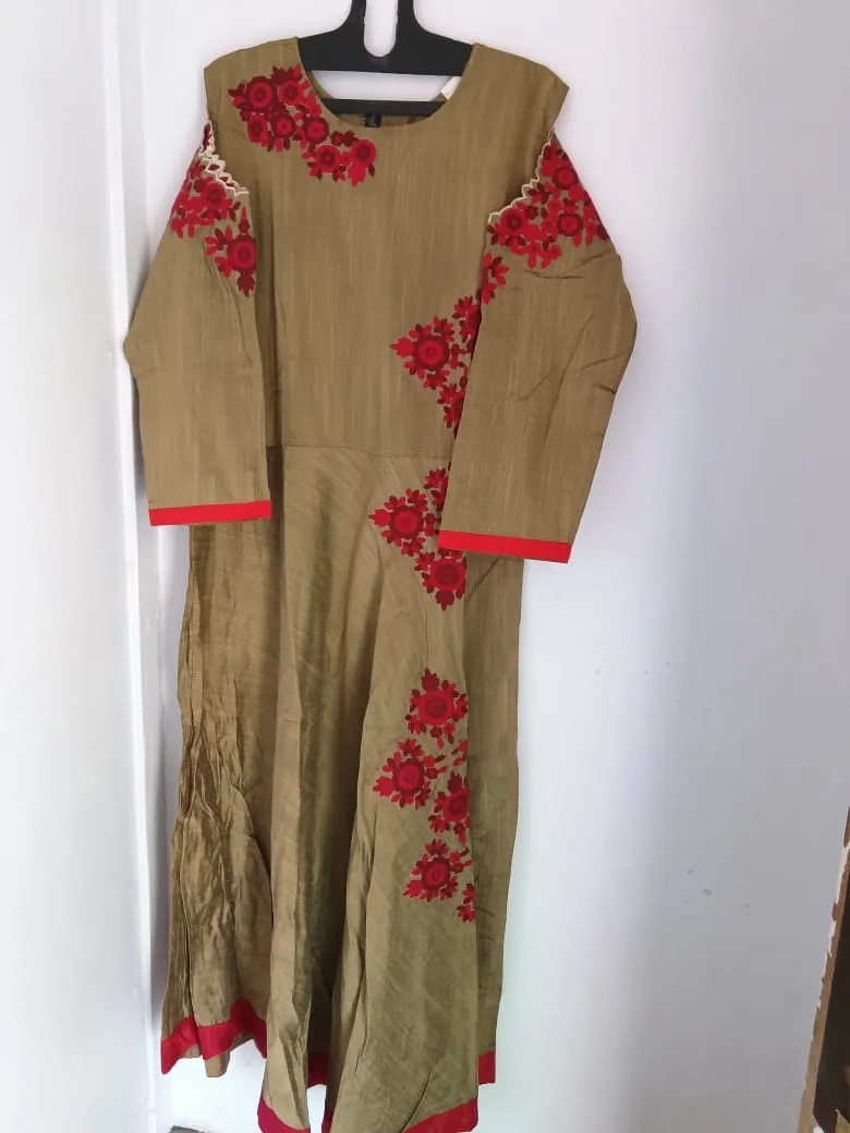 Embroidered Linen Kurti view 2