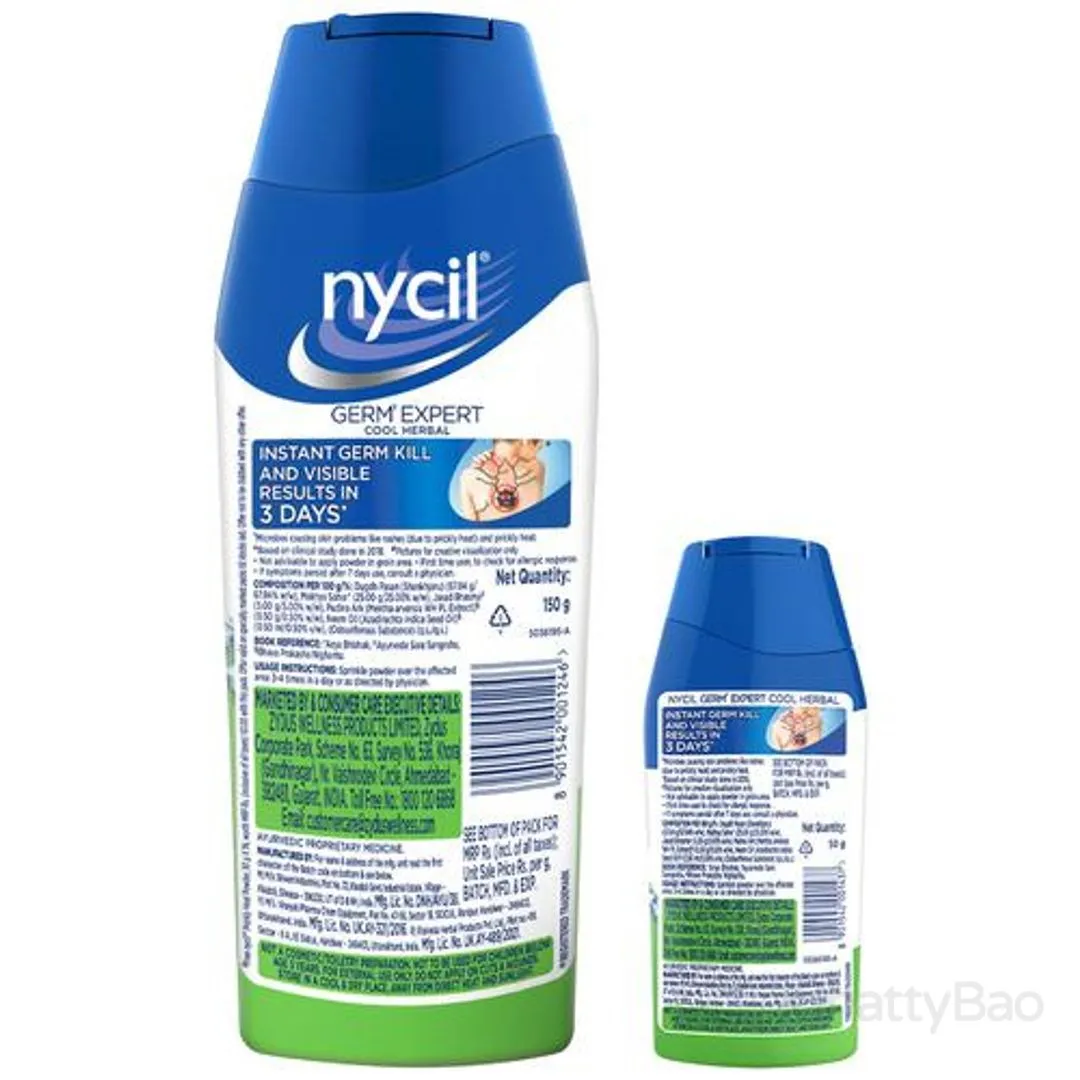 Nycil Germ Expert Prickly Heat Powder - Cool Herbal 200 g (150 g + 50 g Free) view 2