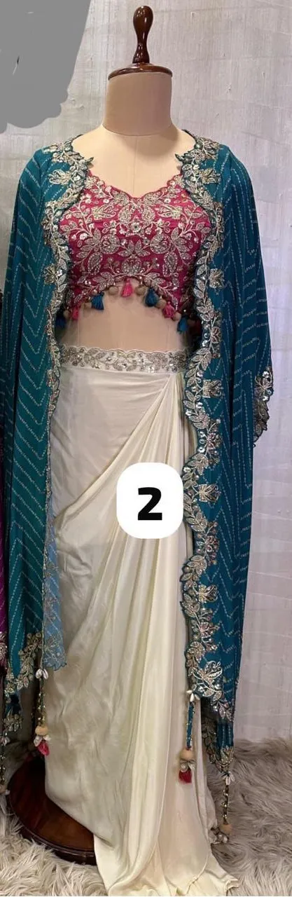 Embroidered Lehenga Set view 3