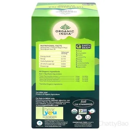Organic India Tulsi Green Tea Bags - Classic (Pack of 25) view 2