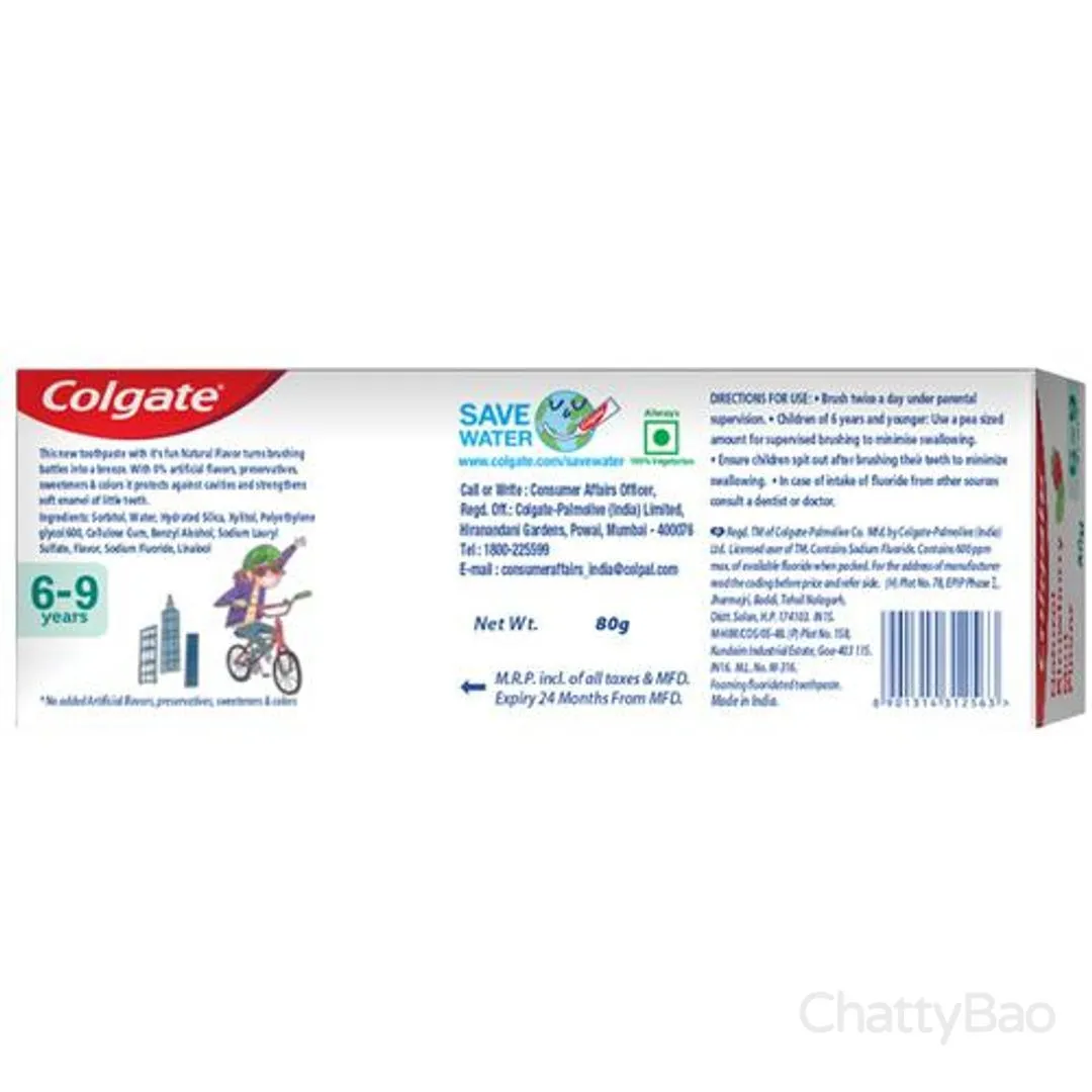 Colgate Kids Toothpaste - 6-9 Years, Natural Strawberry Mint 80 g view 2