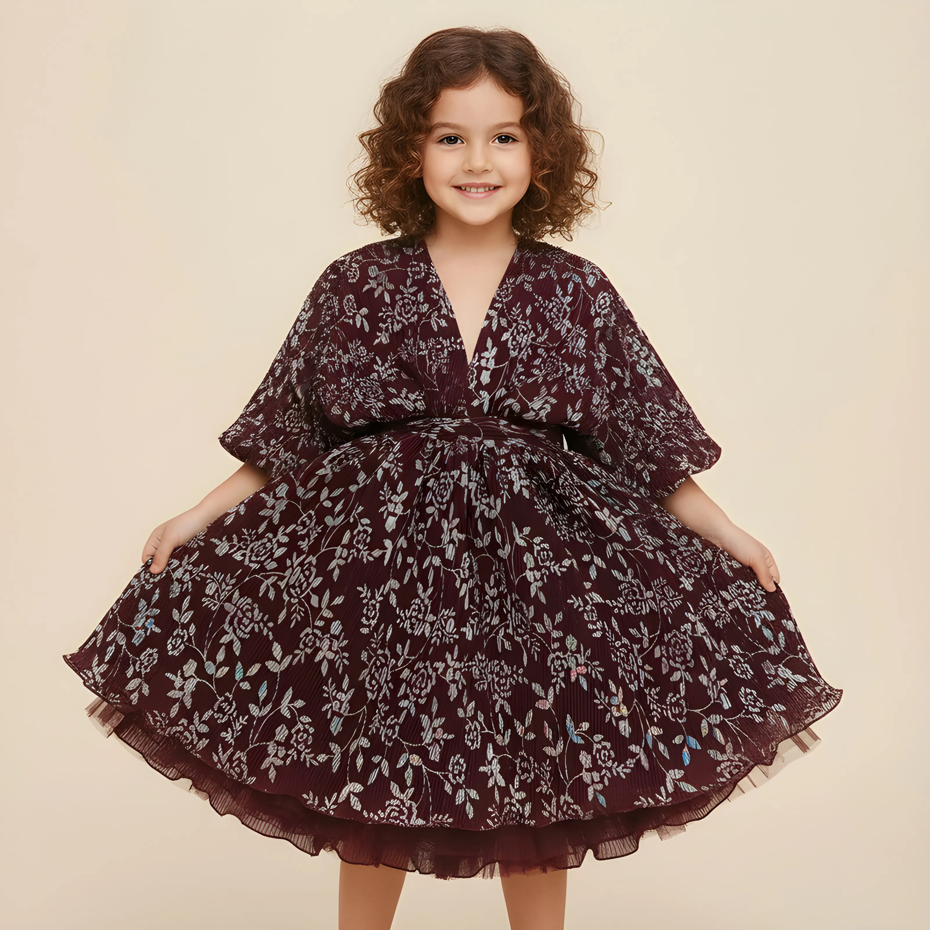 The Mirror Story Girls Floral Dress Lehnga