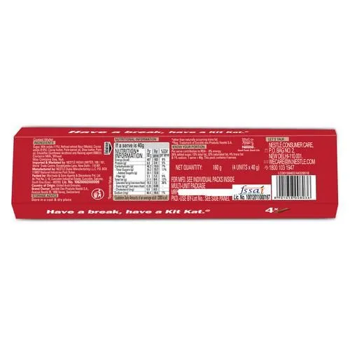 Nestle KitKat Chunky Chocolate Coated Wafer Bar (Pack of 4 x 40 g each) view 2