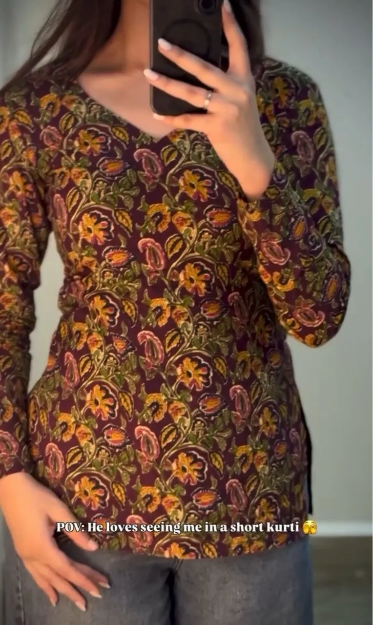Floral Corset Kurti - Purple