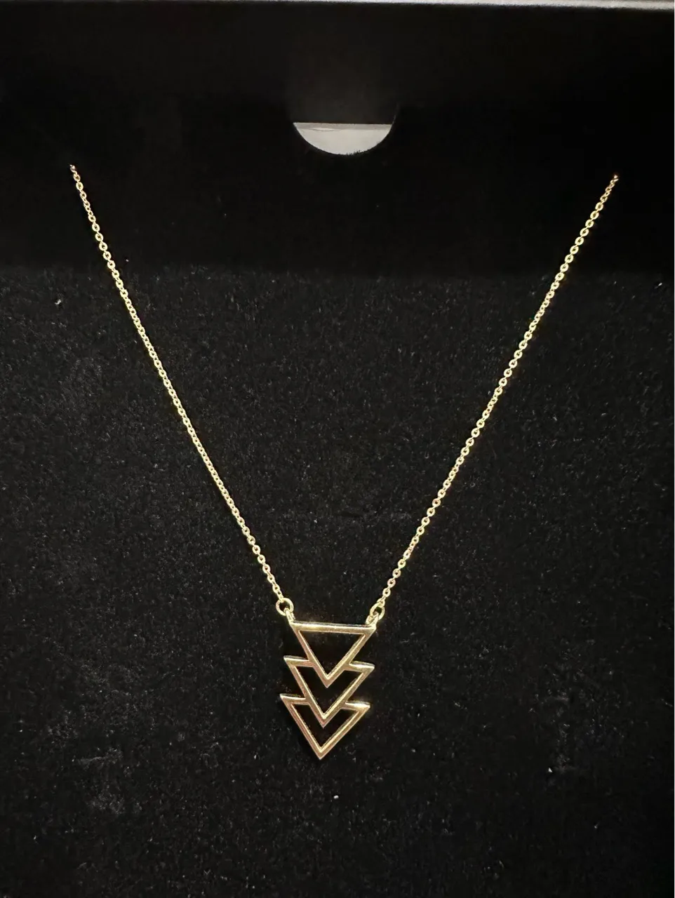 Gold Geometric Pendant Necklace view 2