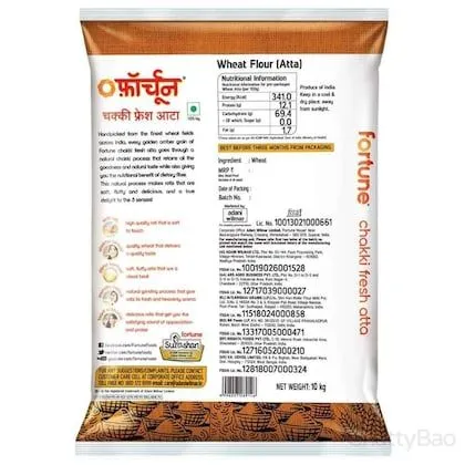 Fortune Chakki Fresh Atta -100% Atta, 0% Maida 10 Kg view 2