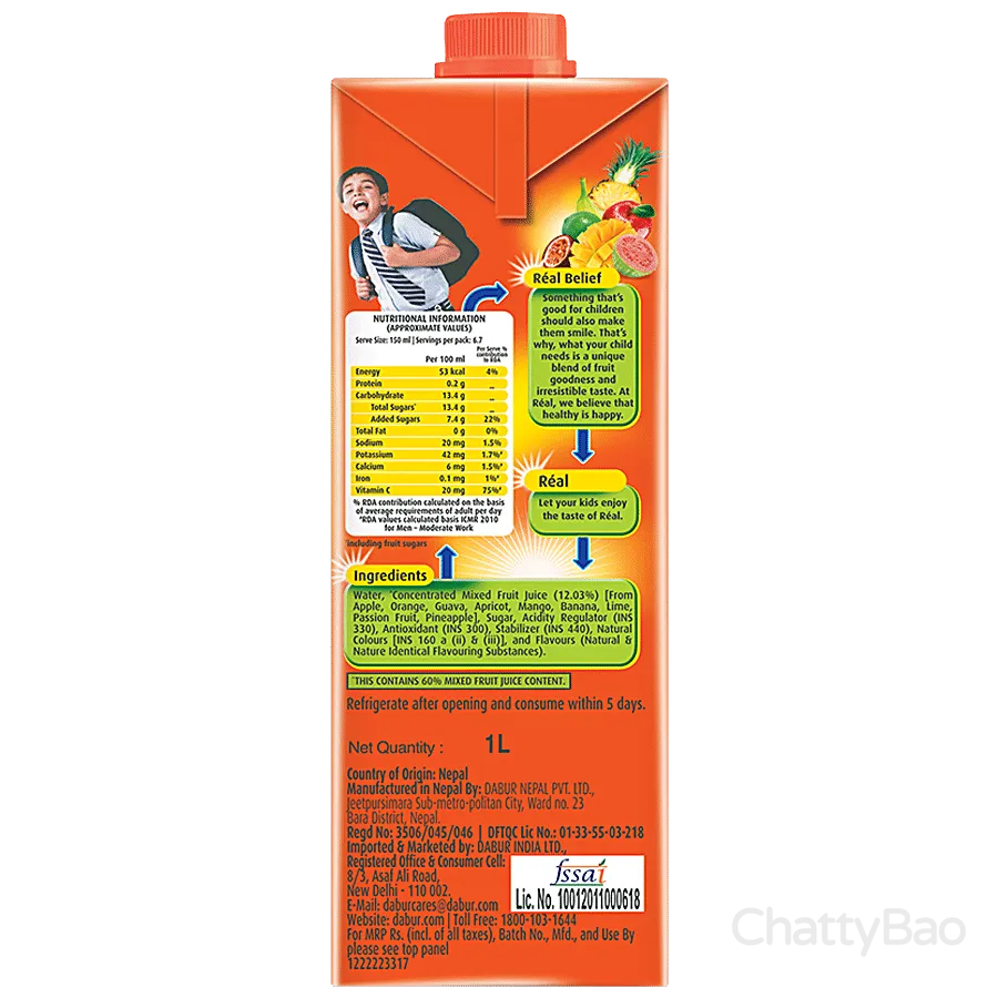 Real Mixed Fruit Juice 180 ml view 3