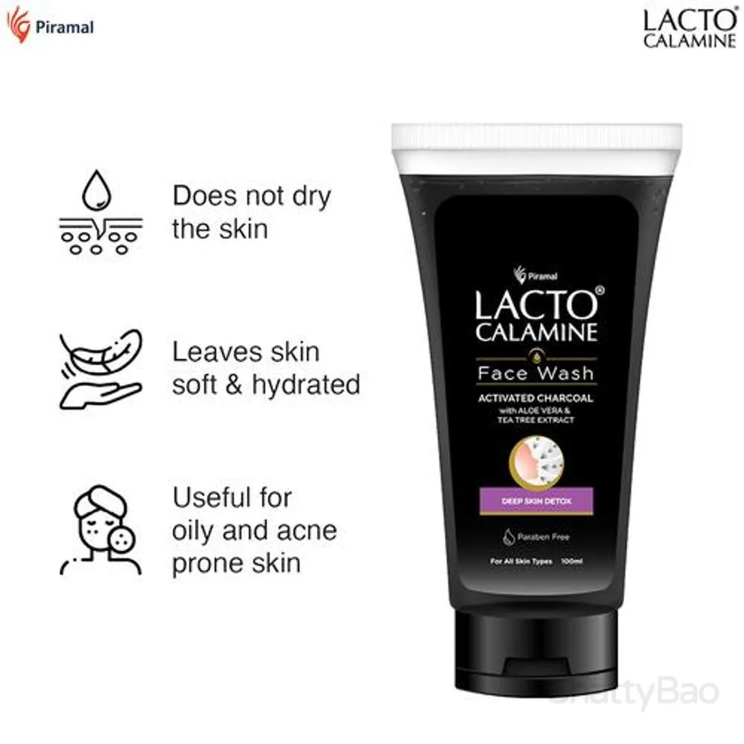 Lacto Calamine Activated Charcoal Face Wash 100 ml view 3
