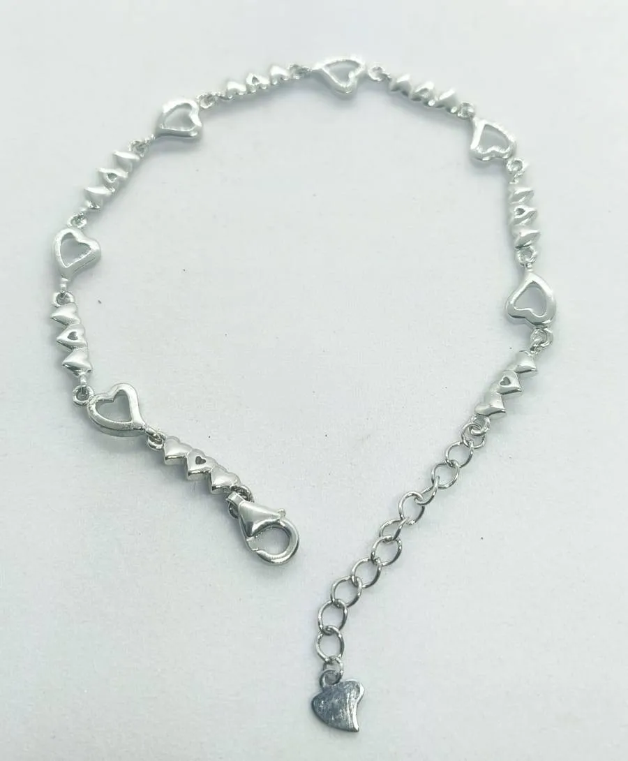 Silver Heart Bracelet (AVSBR-033) view 4
