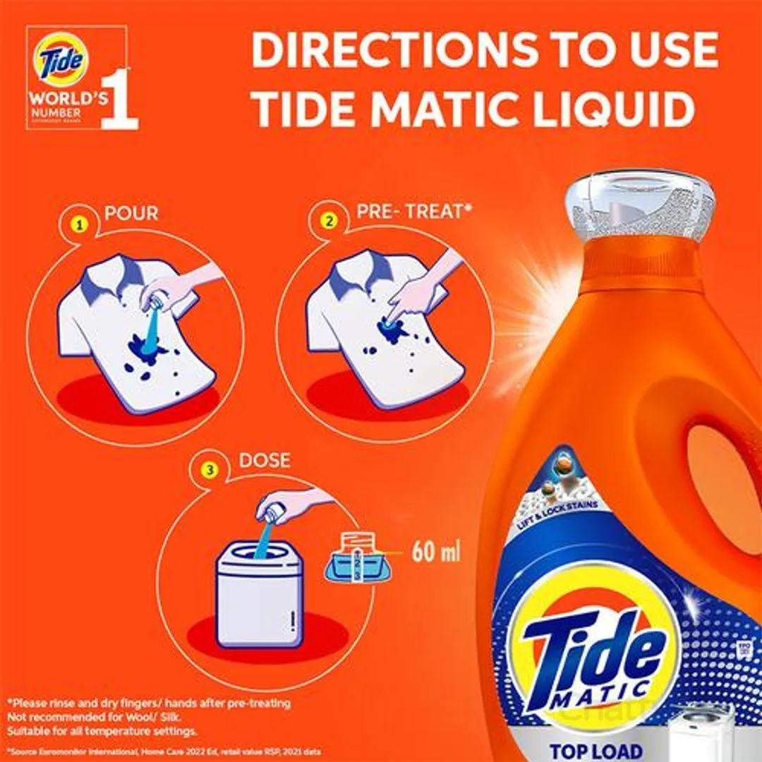 Tide Matic Liquid Detergent - Top Load 850 ml view 3
