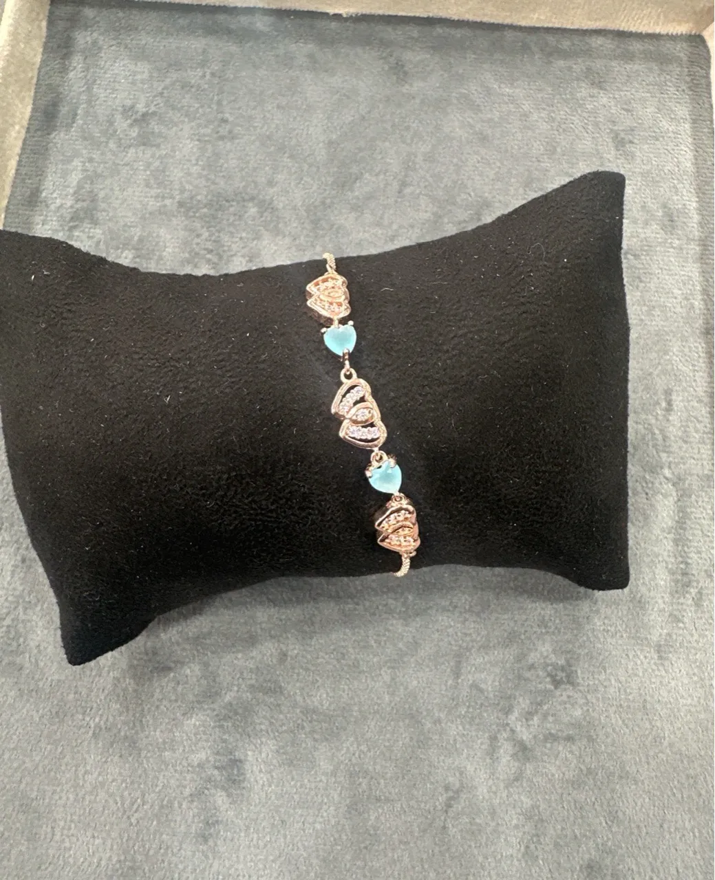 Elegant Turquoise Stone Rose Gold Bracelet view 2