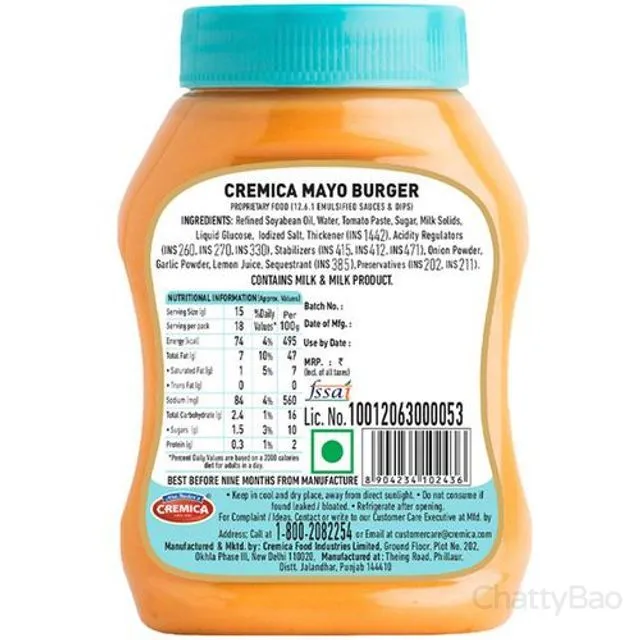 Cremica Burger Mayo 275 g view 2