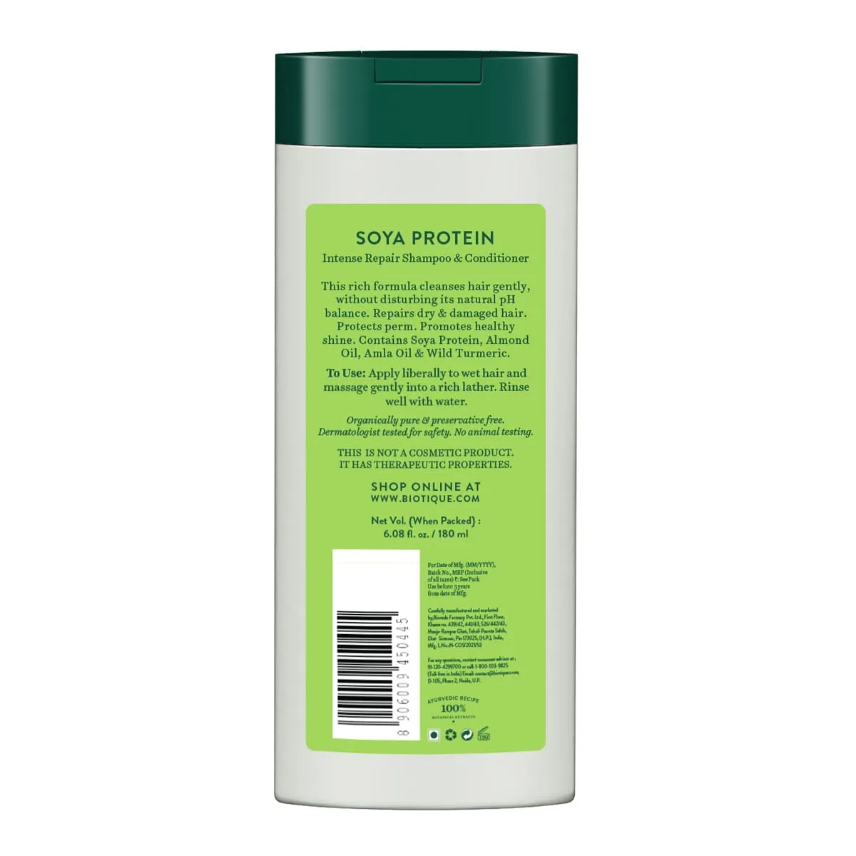 Biotique Soya Protein Intense Repair Shampoo & Conditioner 180 ml view 2
