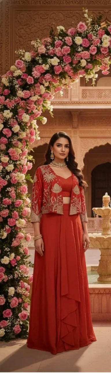 Traditional Embroidered Lehenga view 2