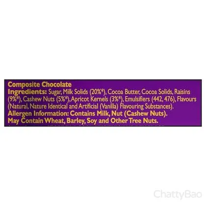 Cadbury Dairy Milk Silk Fruit & Nut Chocolate Bar 55 g view 5