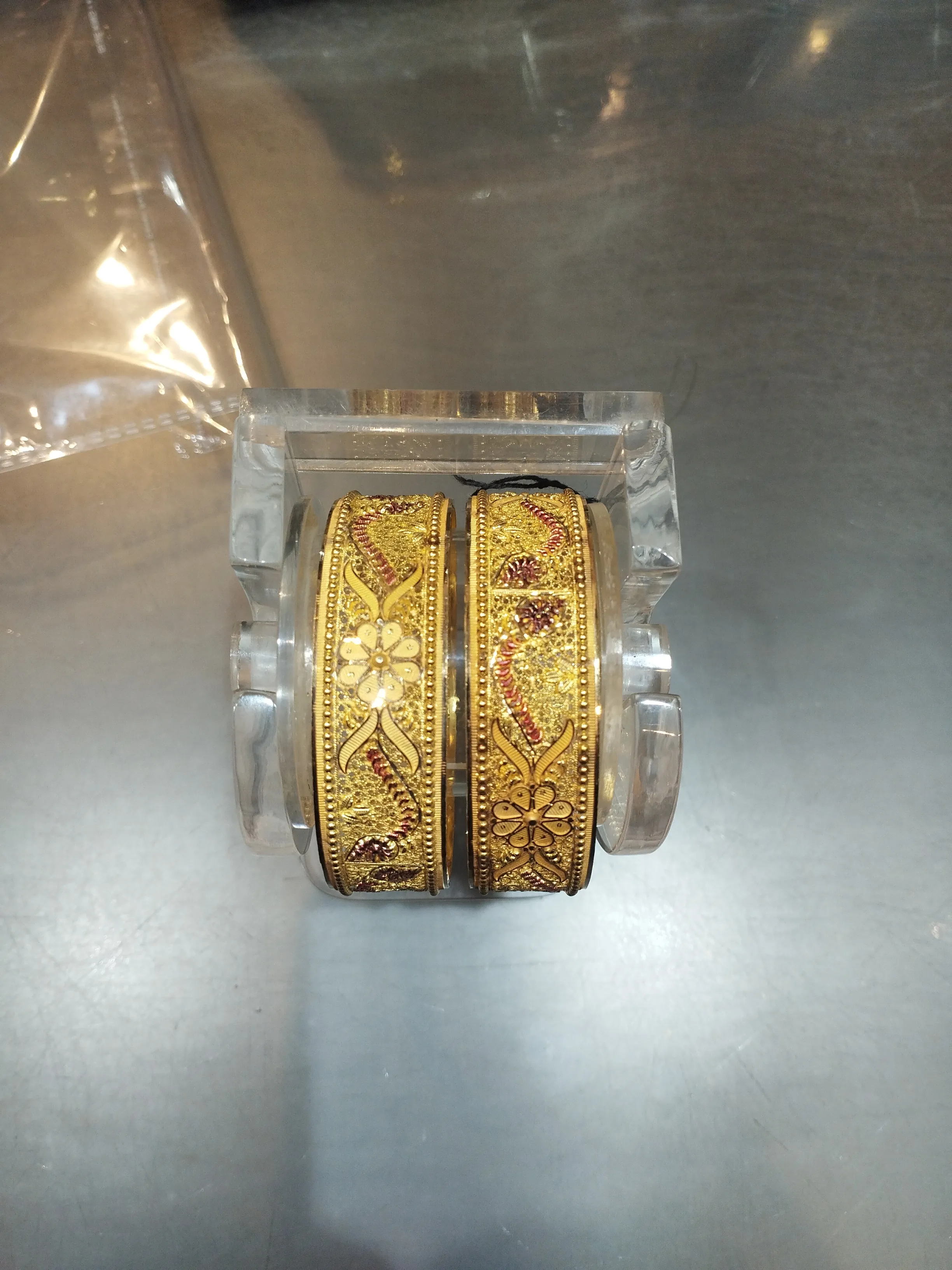 Gold Bangles 916hm view 2