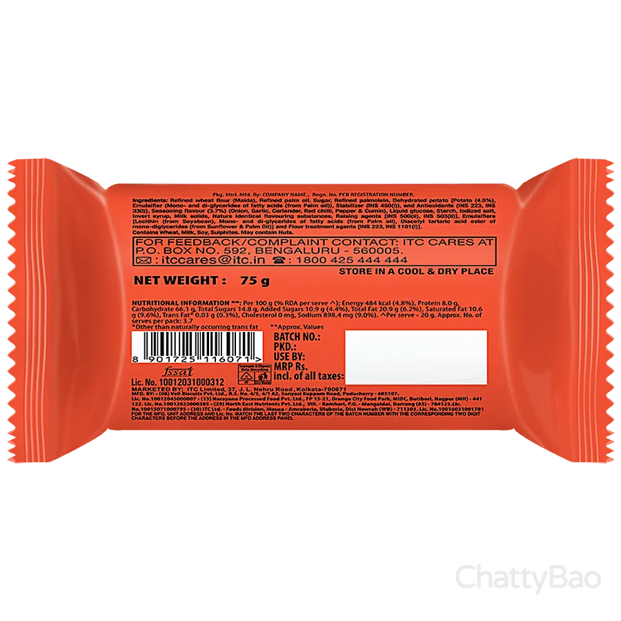 Sunfeast All Rounder- Chatpata Masala Potata Biscuits 75 g view 2