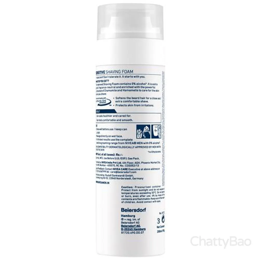 NIVEA MEN Sensitive Shaving Foam 250 ml view 2