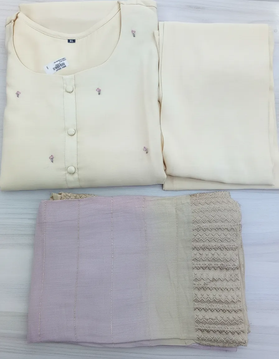 Pastel Kurta with Dupatta Set view 2