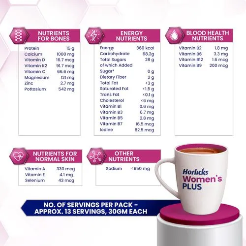Horlicks Women's Plus Chocolate 400 g Jar view 4