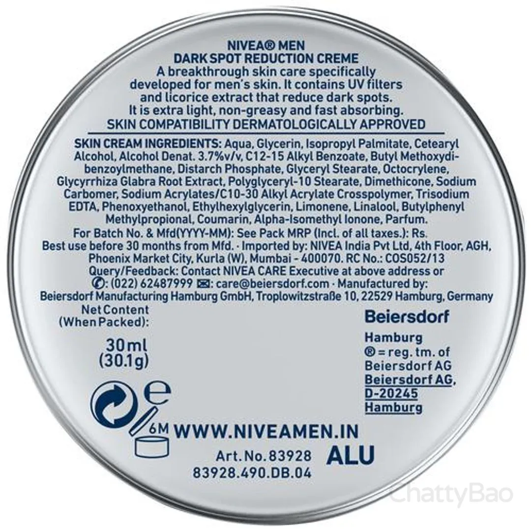 Nivea Men Dark Spot Reduction Creme 30 ml view 2