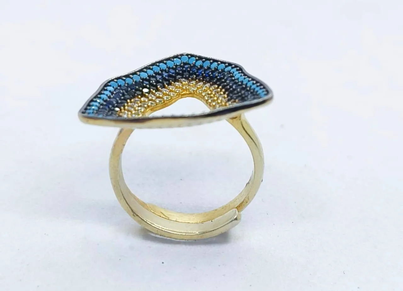 Triangular Sapphire Ring (AVSLR-04) view 4