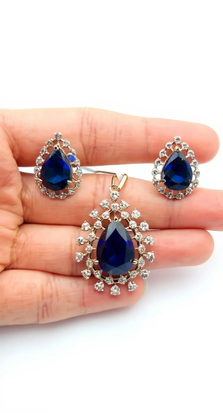 Sapphire and Diamond Jewelry Set view 2