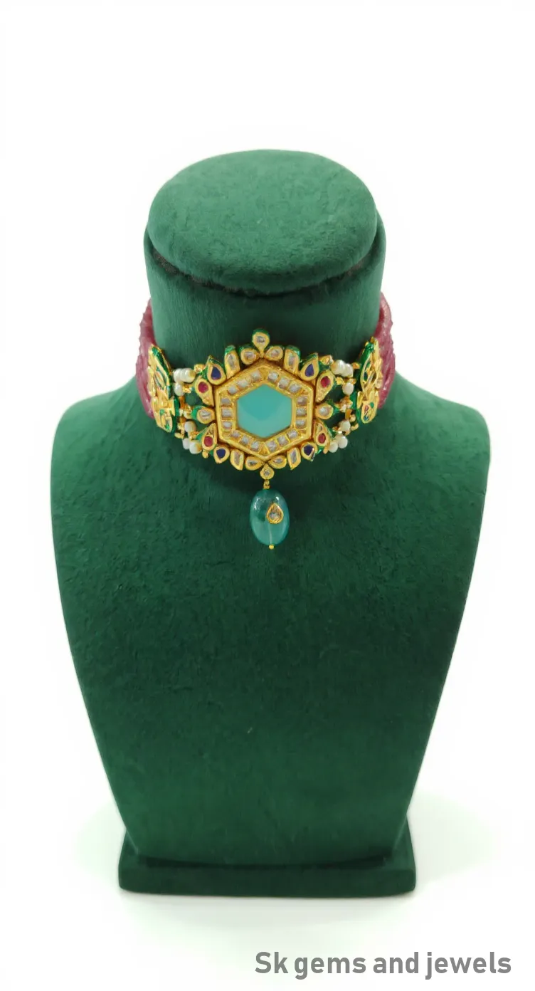 Decorative Gemstone Necklace view 2