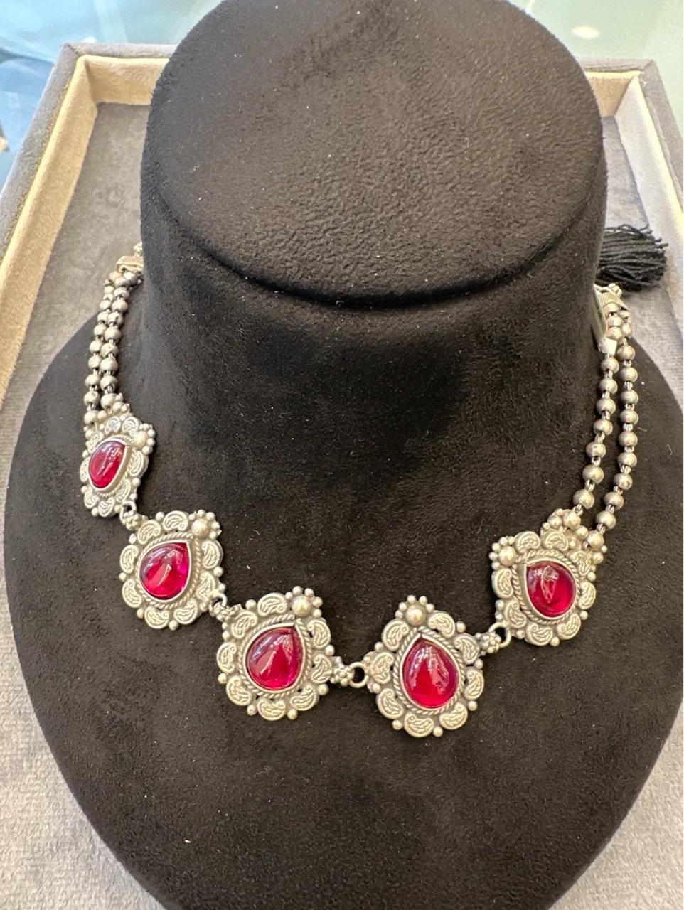 Ruby Teardrop Necklace view 2