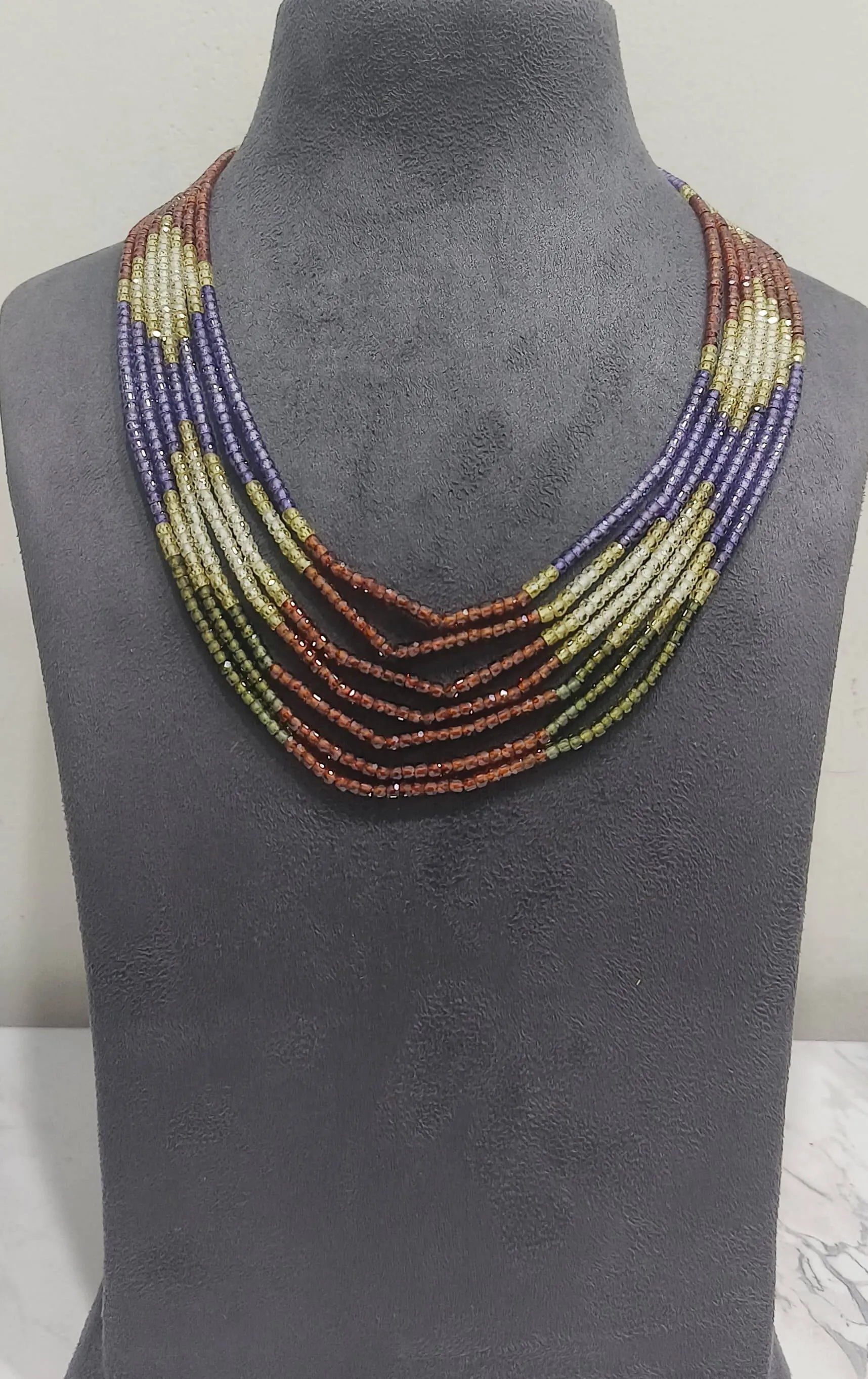 Multicolor Beaded Necklace (AVMM-04) view 4