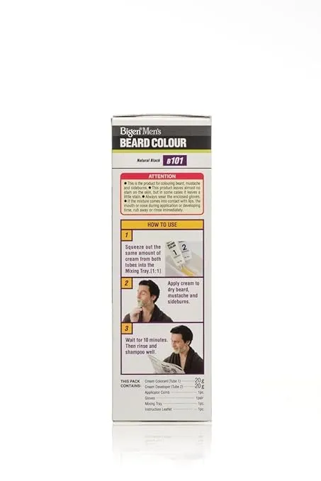 Bigen Mens Beard Colour Natural Black B101 1 Piece view 2