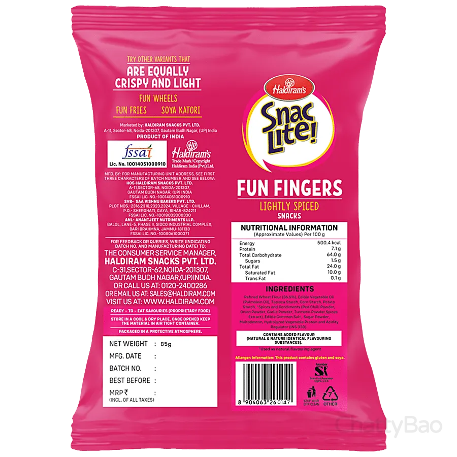 Haldirams Snac Lite - Fun Fingers 85 g view 2