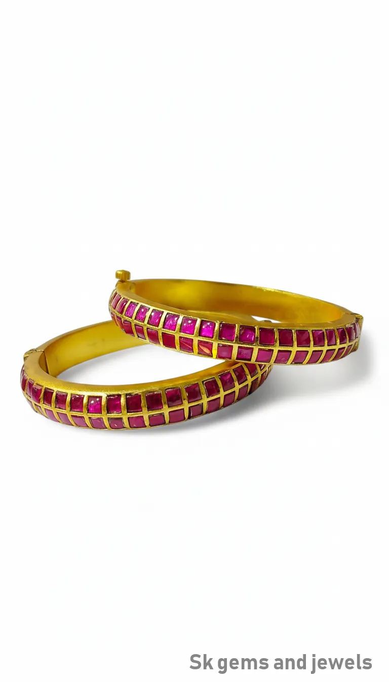 Ruby-Encrusted Gold Bangles view 2