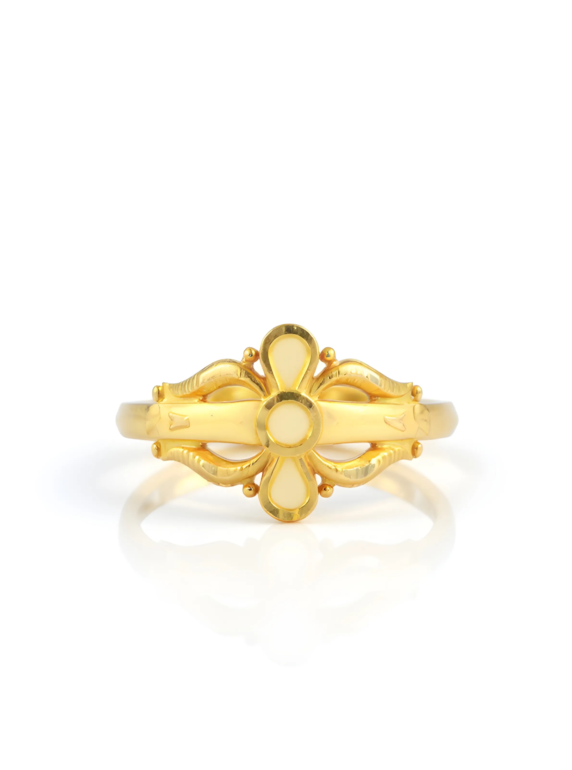 Gold Floral Ring view 2