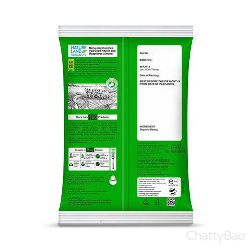 Nature Land Organics Organic Moong Whole Dal 500 g view 2
