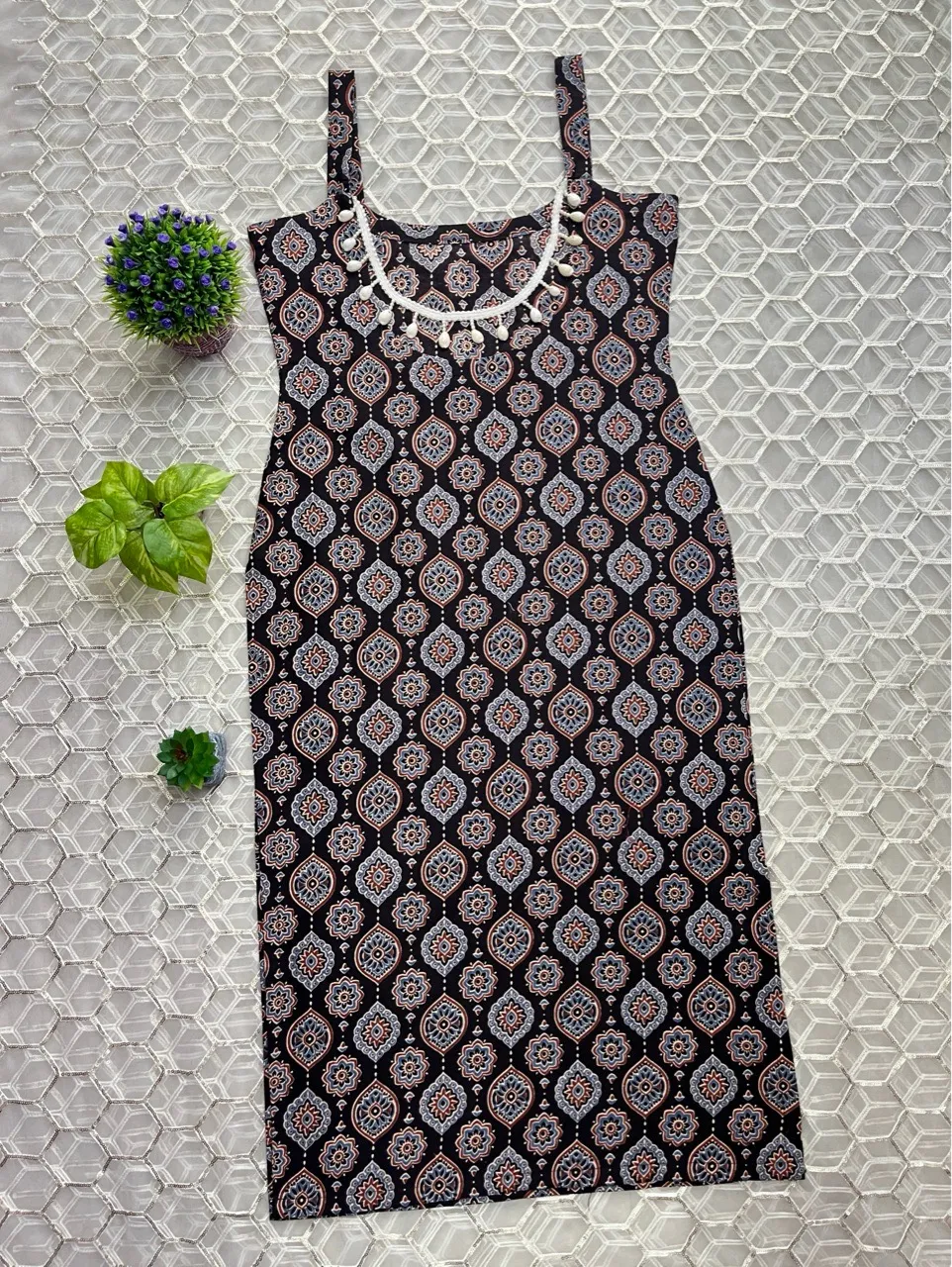 Payal Black Tassel Kurti view 3
