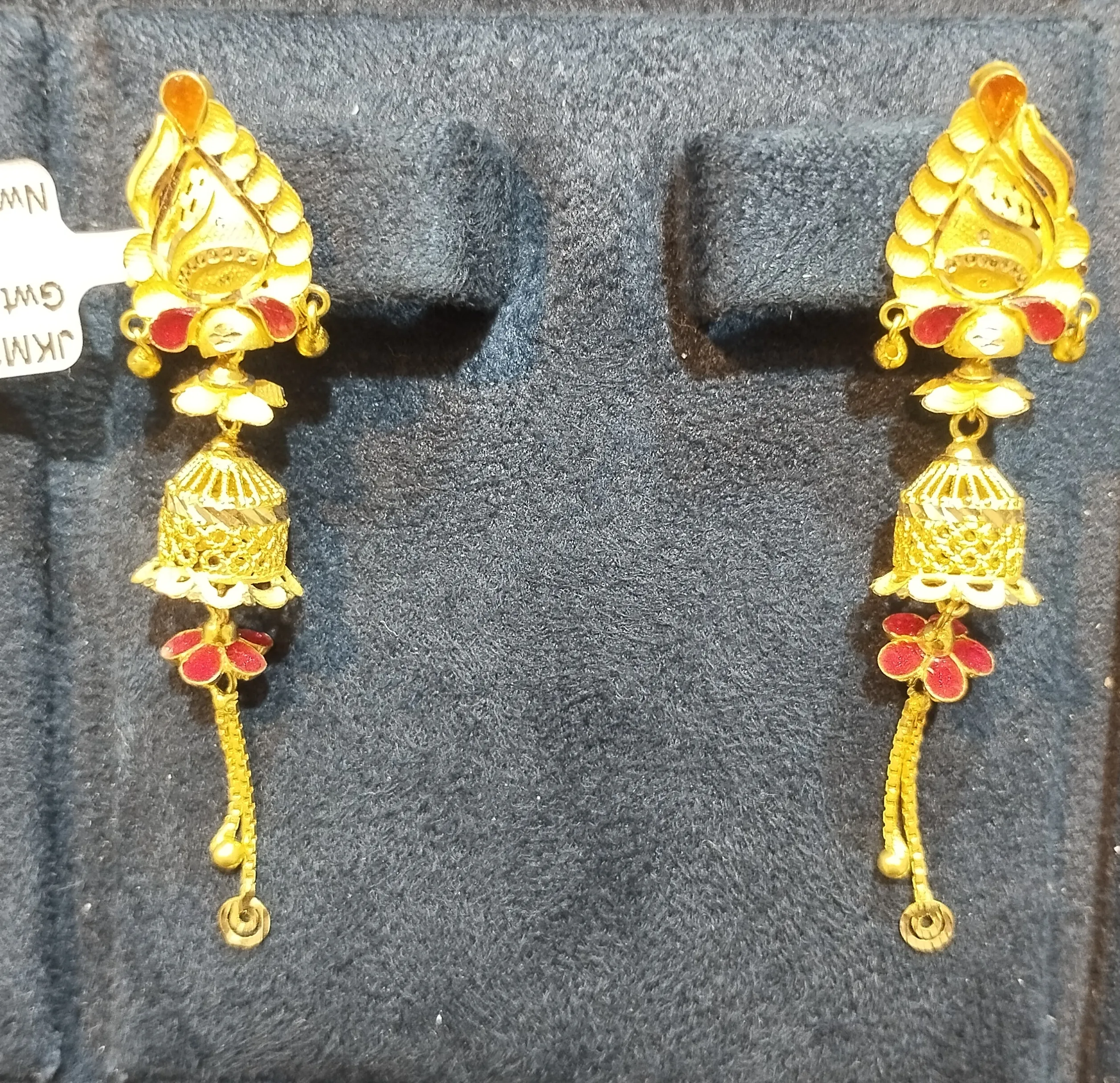 Gold Jhumka Earrings view 2