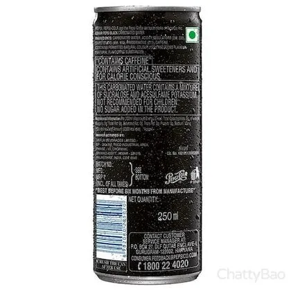 Pepsi Black Zero Sugar Soft Drink Can 250 ml view 2