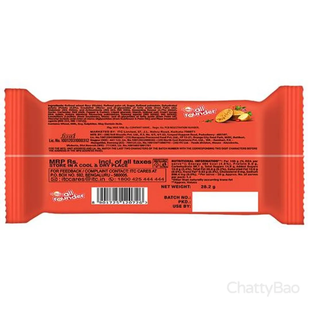 Sunfeast All Rounder- Chatpata Masala Potata Biscuits 28 g view 2