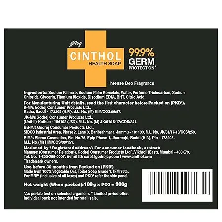 Godrej Cinthol Health+ Bath Soap (3 x  100 g each) view 2